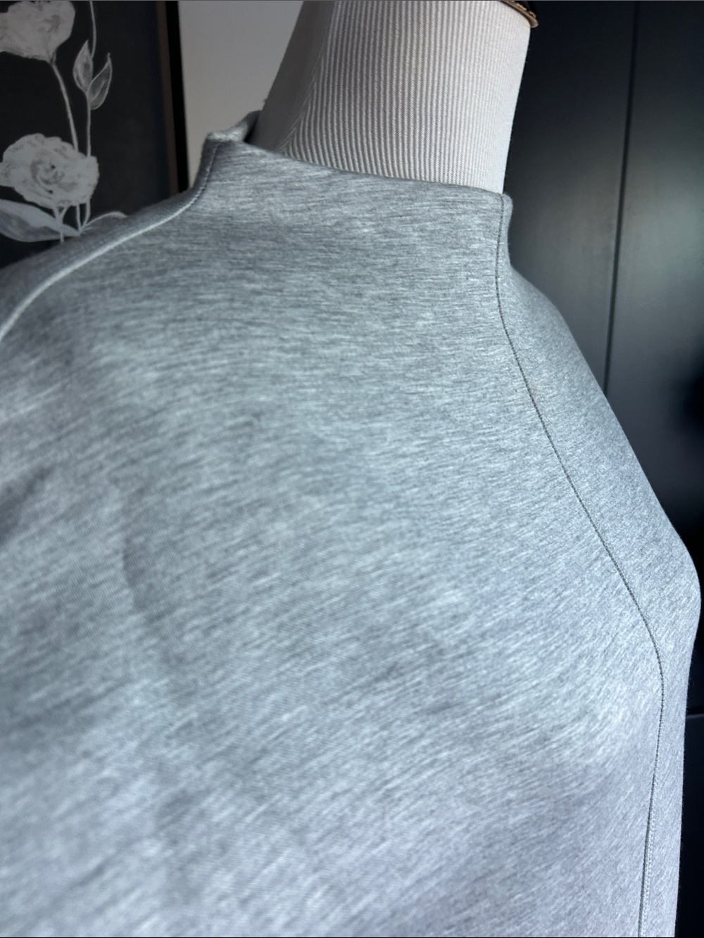 🌺 L Minimalist Gray Long Sleeve boxy baggy sweatshirt Knit Dress - Picture 5 of 11